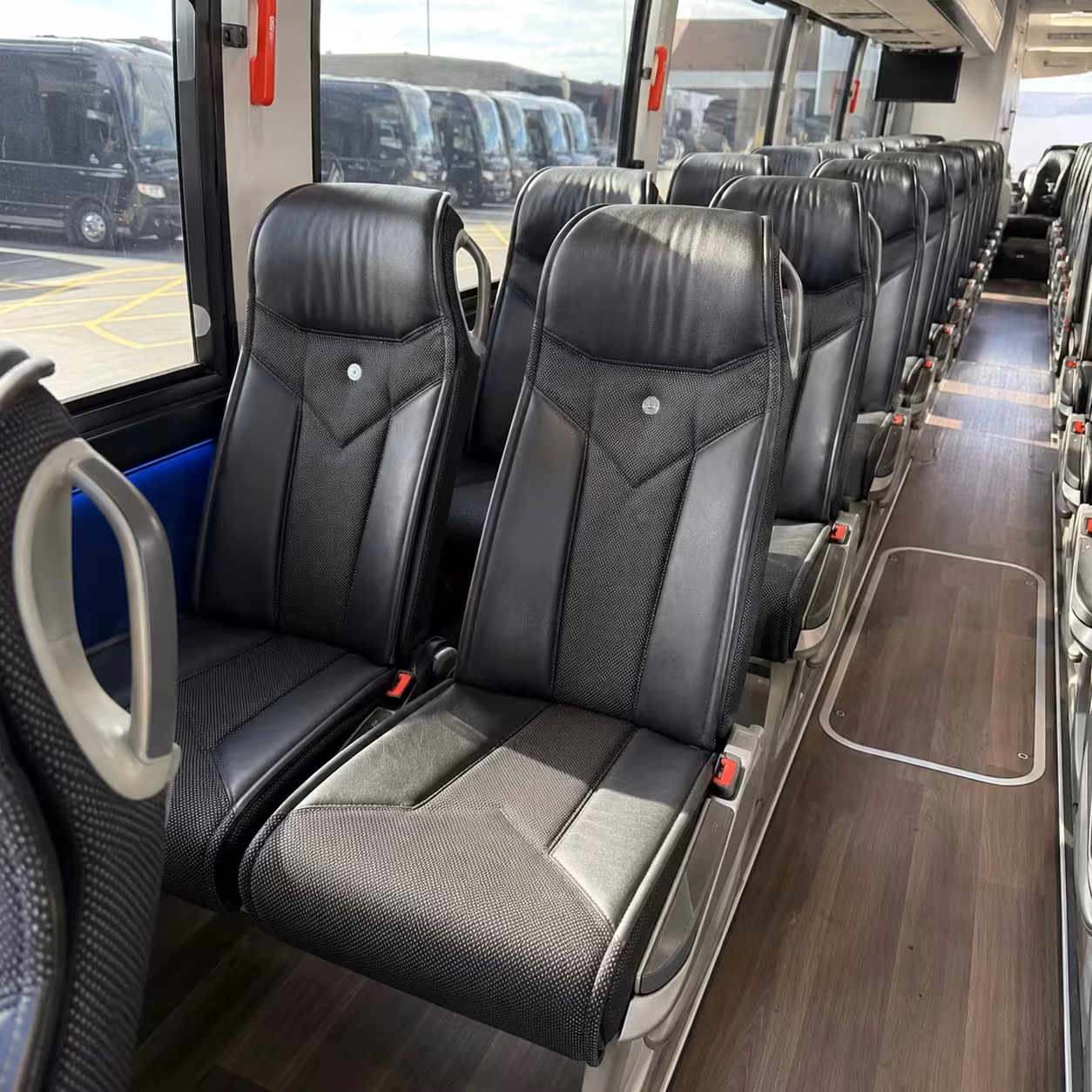 56 passenger charter bus inside