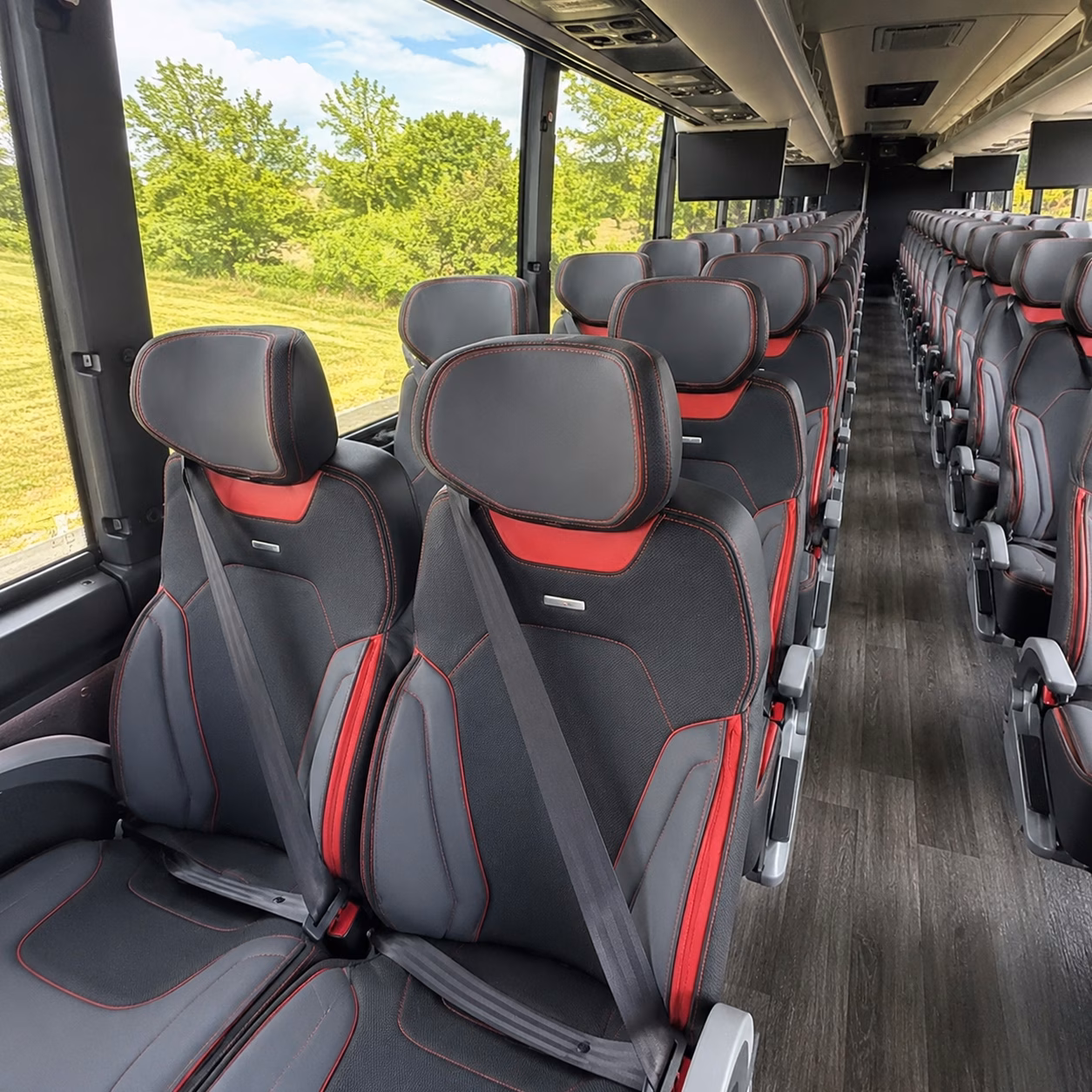 chico charter bus rental interior