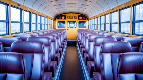 school bus rental interior